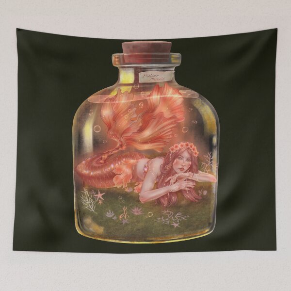 Item preview, A flower mermaid in a jar designed and sold by Lunetcrafts.
