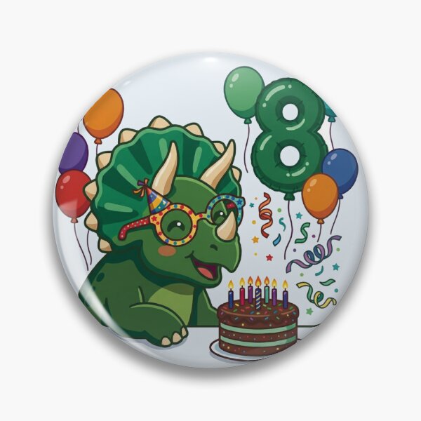 Item preview, Cute Green Triceratops 8 Birthday Party designed and sold by Tronstell.