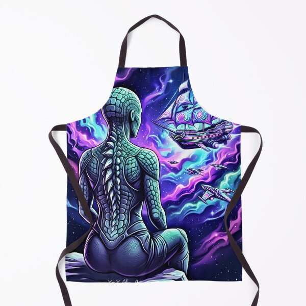 Item preview, Psychedelic Space Pirate Ship & Alien Girl designed and sold by XenX Alien Art.