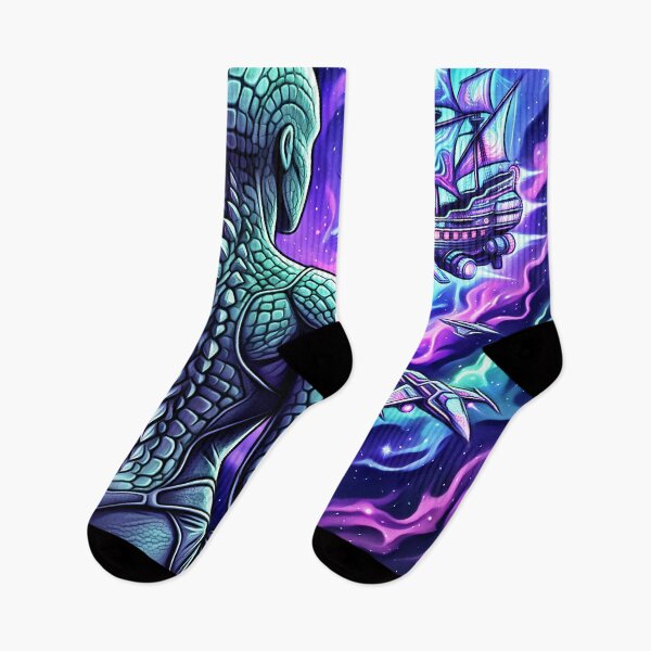 Item preview, Psychedelic Space Pirate Ship & Alien Girl designed and sold by XenX Alien Art.