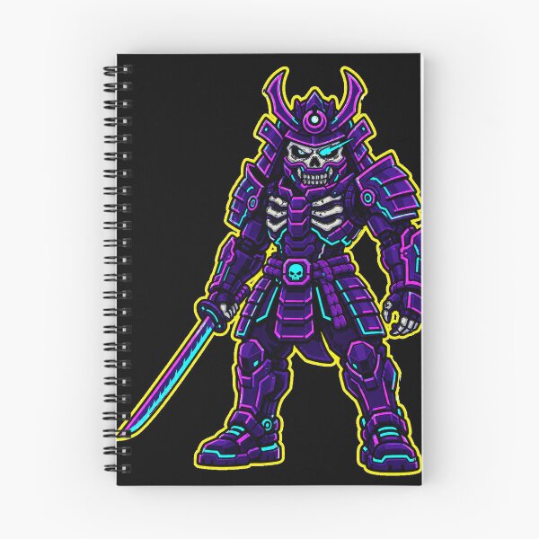 Item preview, Neon Cyberpunk Skull Samurai Warrior Purple designed and sold by Idans.