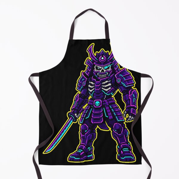 Item preview, Neon Cyberpunk Skull Samurai Warrior Purple designed and sold by Idans.
