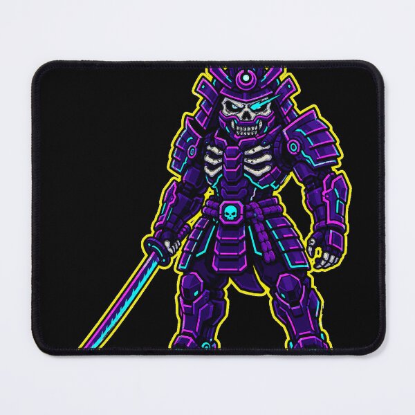 Item preview, Neon Cyberpunk Skull Samurai Warrior Purple designed and sold by Idans.
