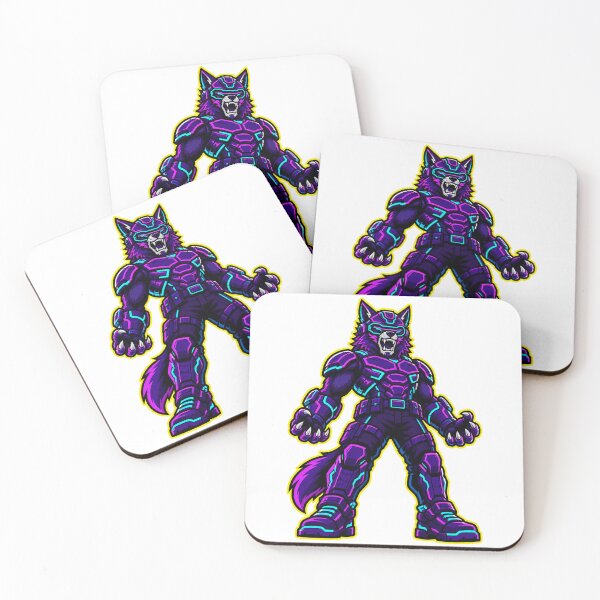 Item preview, Neon Cyberpunk Purple Wolf Warrior Armor designed and sold by Idans.
