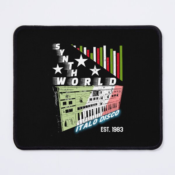 Item preview, Synth World -Italo Disco Retro Est. 1983 Distressed Black designed and sold by Graphroad.