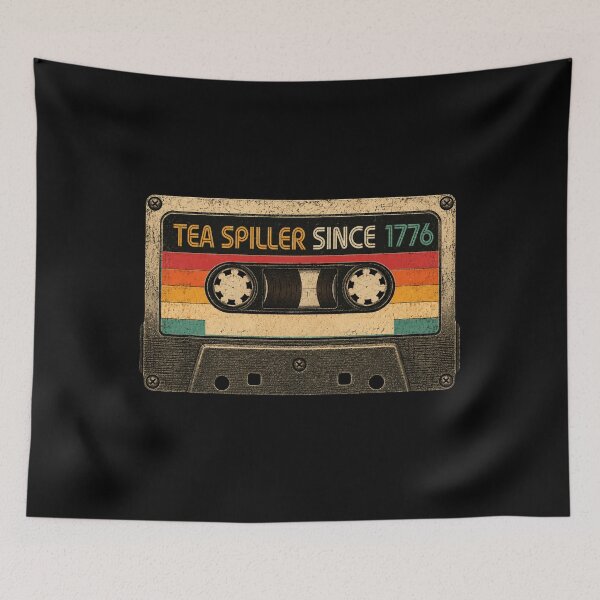 Item preview, Tea Spiller Since 1776 – Funny Retro Patriotic Cassette Tape Design designed and sold by Alpacatata.