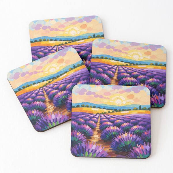Item preview, Pastel oil dots lavender fields and horizon designed and sold by Ponted.