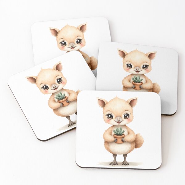 Item preview, Cute Baby Emu Holding a Succulent Plant designed and sold by Passionread.