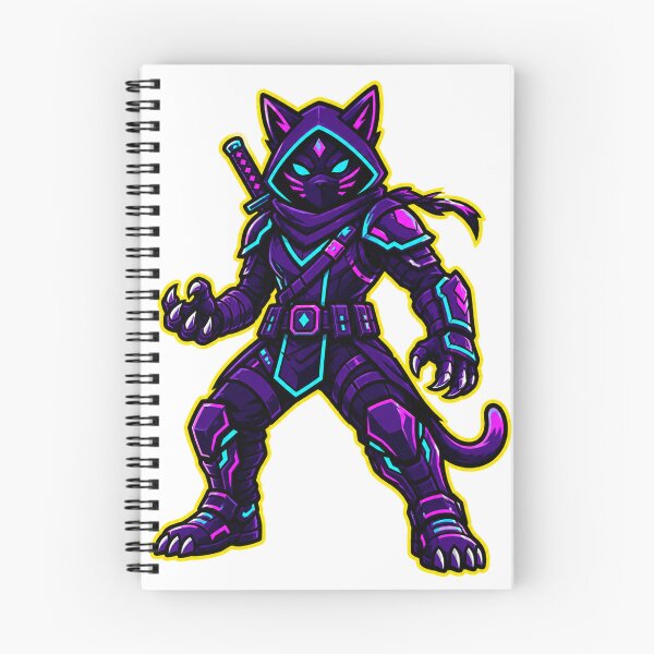 Item preview, Neon Cyberpunk Cat Ninja Warrior Purple designed and sold by Idans.