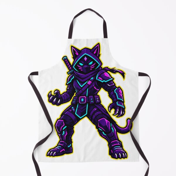 Item preview, Neon Cyberpunk Cat Ninja Warrior Purple designed and sold by Idans.