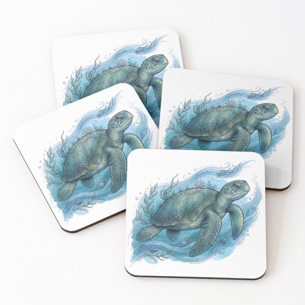 Item preview, Ornate Sea Turtle Ocean Fantasy Sticker designed and sold by HoneyBreezeCo.