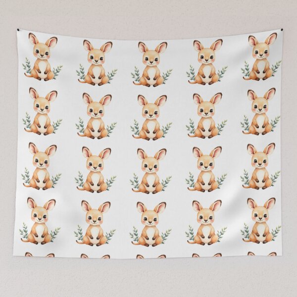 Item preview, Cute Baby Kangaroo With Eucalyptus Branches designed and sold by Passionread.