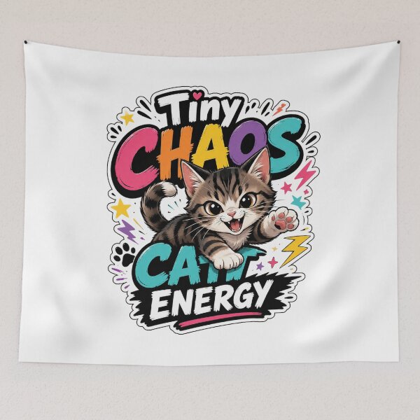 Item preview, Tiny Chaos Cat Energy Funny Meme Design designed and sold by ArtsyExplorer.