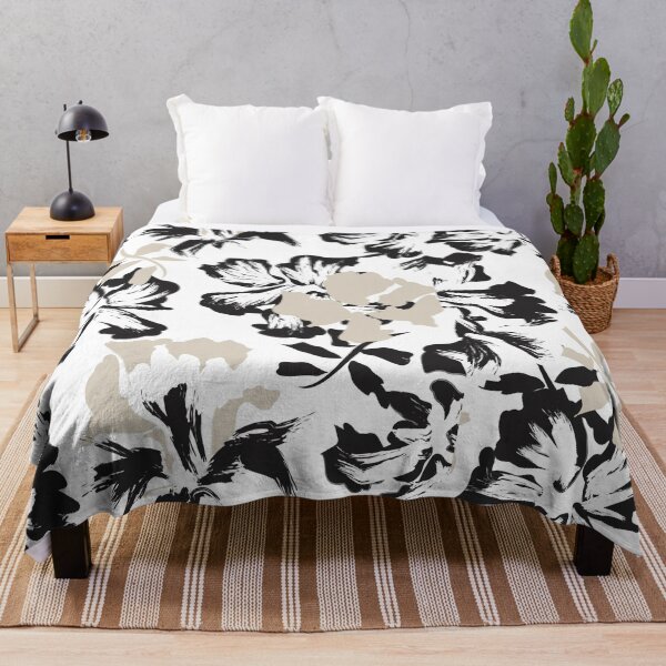 Item preview, Modern Abstract Floral - Black Ink Brushstroke Pattern designed and sold by Divichan.