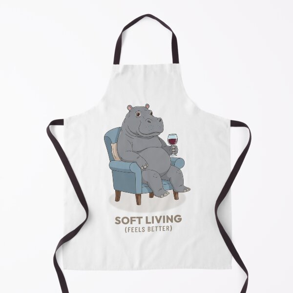 Item preview, Cozy Vintage Hippo Wine Hour Illustration designed and sold by Cozy Vintage Animal.