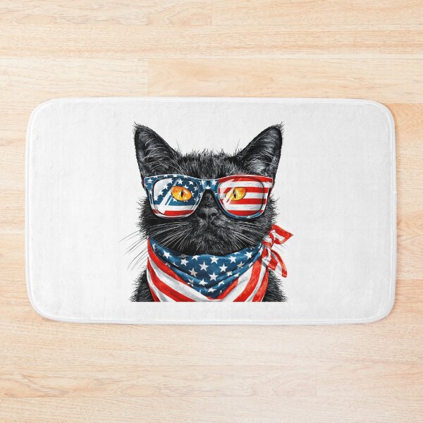 Item preview, Cool Patriotic Black Cat Wearing USA Sunglasses | Funny 4th of July Cat Shirt designed and sold by DadGenX.