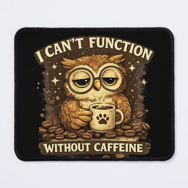Item preview, Funny Tired Owl I Can't Function Without Caffeine Coffee Lover designed and sold by Hobby-up.