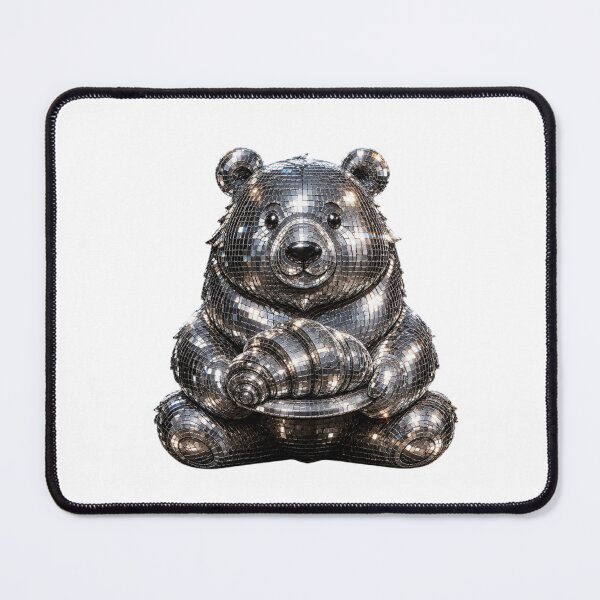 Item preview, Cute Disco Bear with Croissant designed and sold by TessHandmadeCreation .