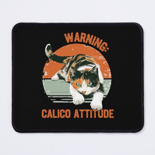 Item preview, Warning: Calico Attitude – Funny Calico Cat Retro Shirt designed and sold by Wild Pixel Studio.