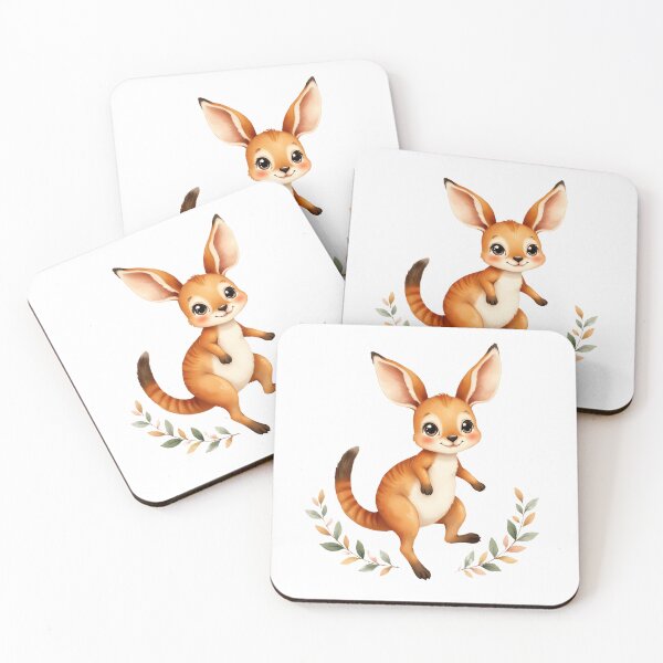 Item preview, Cute Baby Kangaroo Jumping With Floral Wreath designed and sold by Passionread.