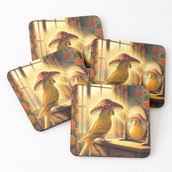 Item preview, Budgie Mucki and the Toadstool Hat designed and sold by LegademaArt.