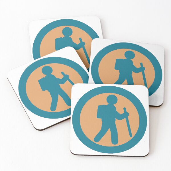 Item preview, Hiker Icon teal orange designed and sold by TinkyInkyFinky.