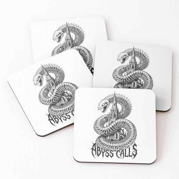 Item preview, Abyss Calls - Dark Gothic Cathedral and Serpent Skeleton Illustration designed and sold by LockjowArt.