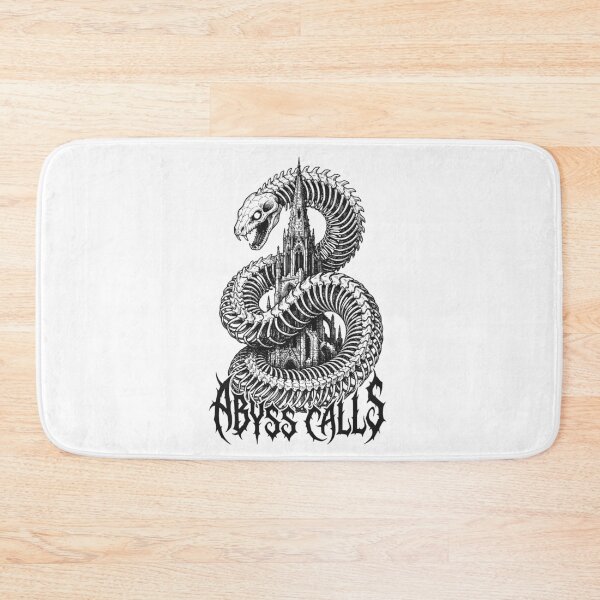 Item preview, Abyss Calls - Dark Gothic Cathedral and Serpent Skeleton Illustration designed and sold by LockjowArt.