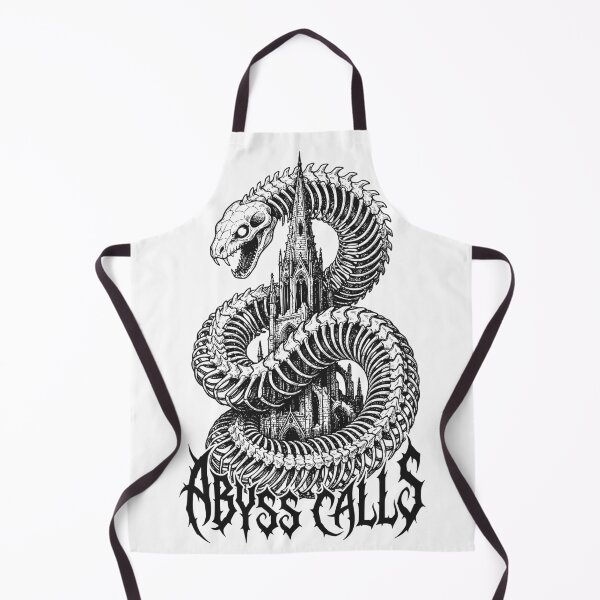 Item preview, Abyss Calls - Dark Gothic Cathedral and Serpent Skeleton Illustration designed and sold by LockjowArt.