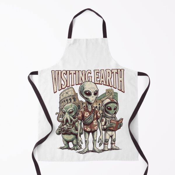 Item preview, Visiting Earth Alien Tourists – Funny Vintage Sci-Fi Graphic designed and sold by HornbillDesign.
