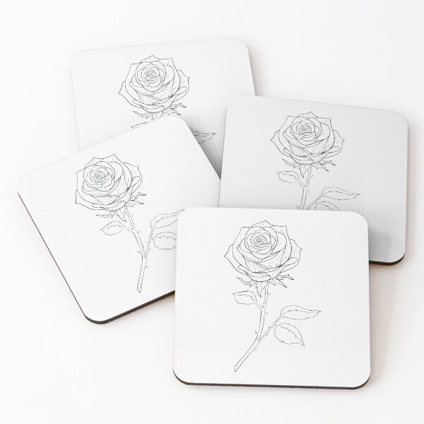 Item preview, Rose June Birth Flower Pretty Line Drawing designed and sold by winterpumpkin.