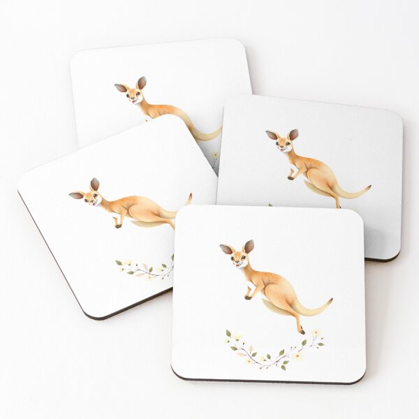 Item preview, Cute Kangaroo Leaping Over Blossom Branch designed and sold by Passionread.