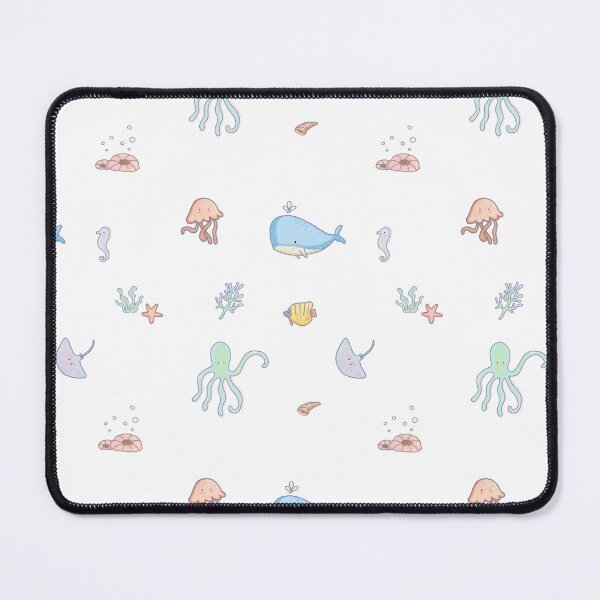 Item preview, ute Ocean Animals Seamless Pattern | Kawaii Underwater Sea Creatures | Pastel Marine Life Design designed and sold by SaitonG.