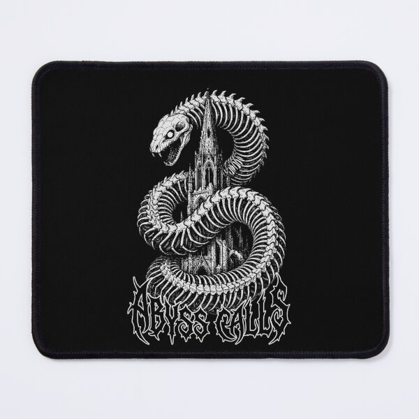 Item preview, Abyss Calls - Dark Gothic Cathedral and Serpent Skeleton Illustration designed and sold by LockjowArt.