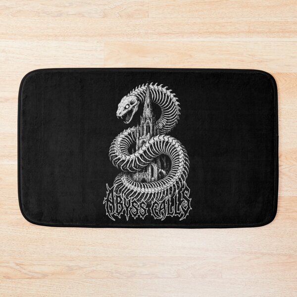 Item preview, Abyss Calls - Dark Gothic Cathedral and Serpent Skeleton Illustration designed and sold by LockjowArt.