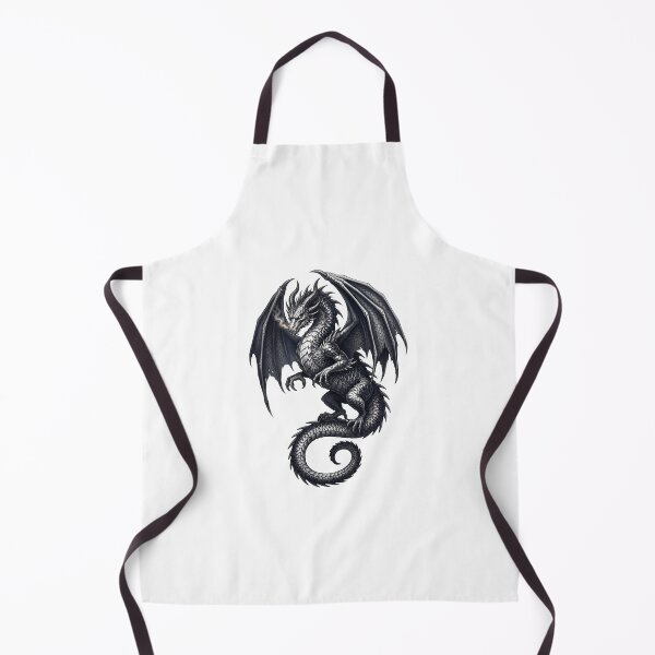 Item preview, Midnight Storm Dragon – Dark Fantasy Silver Dragon Illustration designed and sold by Darkness Hole.