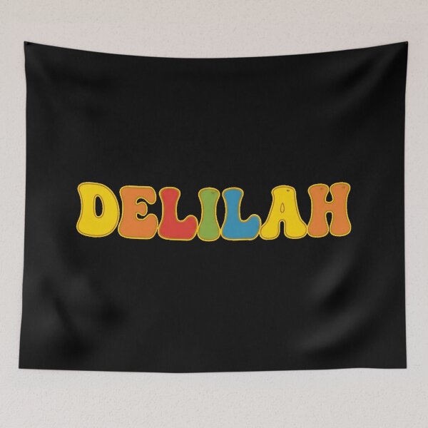 Item preview, ❤️ Delilah Personalized Name Wavy Retro Shirt, Coffee Mug, Sticker Gift designed and sold by HelixPedia.