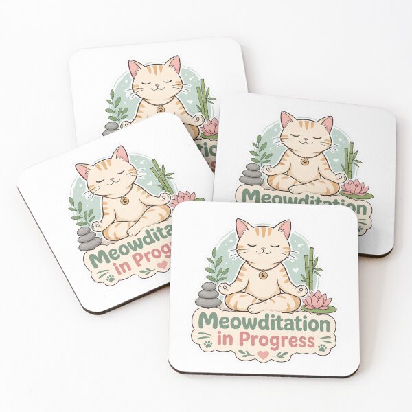 Item preview, Meowditation in Progress Funny Cat Design designed and sold by ArtsyExplorer.