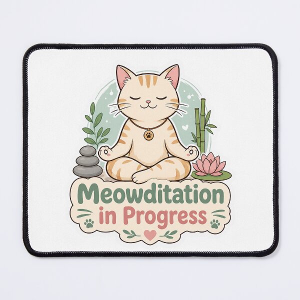 Item preview, Meowditation in Progress Funny Cat Design designed and sold by ArtsyExplorer.