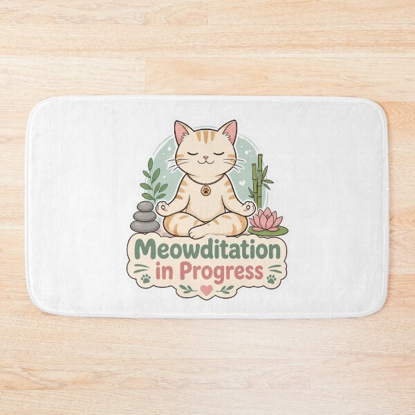 Item preview, Meowditation in Progress Funny Cat Design designed and sold by ArtsyExplorer.