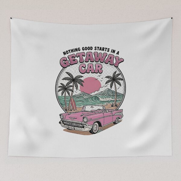 Item preview, Vintage Nothing Good in a Car Retro Getaway Car  designed and sold by gear-posters.