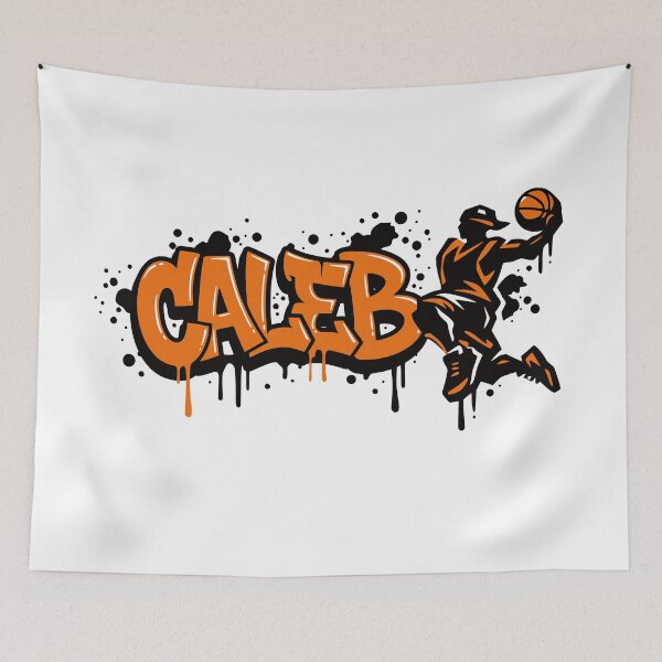 Item preview, Caleb Basketball Graffiti Street Art Slam Dunk Design designed and sold by digital.stickerperso.com.