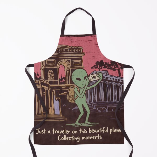 Item preview, Just A Traveler On This Beautiful Planet – Retro Alien Art designed and sold by HornbillDesign.