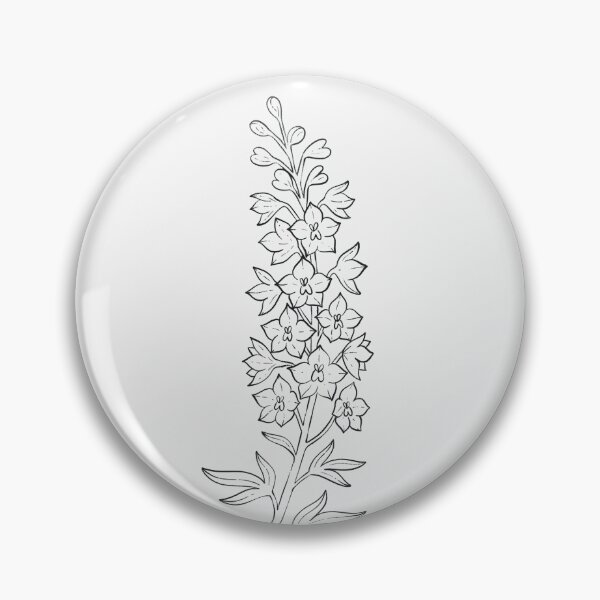 Item preview, Larkspur July Birth Flower Pretty Line Drawing designed and sold by winterpumpkin.