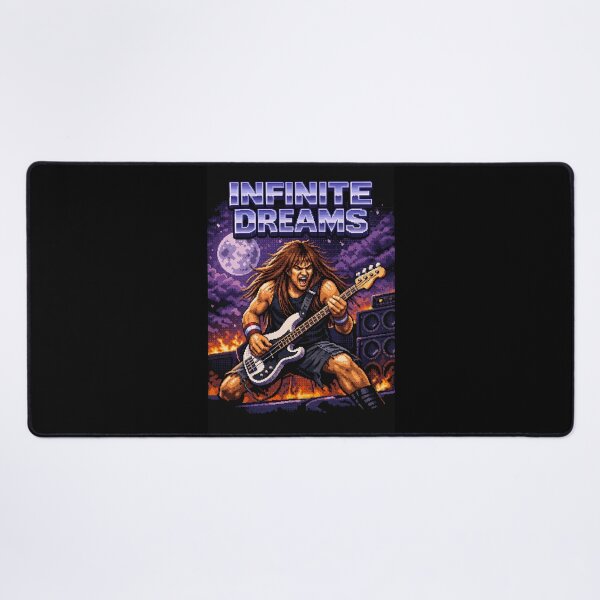 Item preview, INFINITE DREAMS – Retro Pixel Metal Bassist Poster designed and sold by MAMPYBASS.