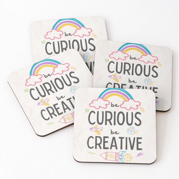 Item preview, Be Curious Be Creative Poster - Rainbow Inspirational Design designed and sold by SunnyBunnyWorks.