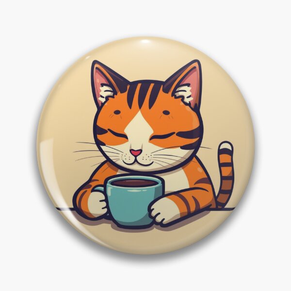 Item preview, Cute Orange Cat Drinking Coffee T-Shirt | Adorable Tabby Kitty Cafe Gift designed and sold by BeanNTee.