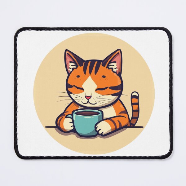 Item preview, Cute Orange Cat Drinking Coffee T-Shirt | Adorable Tabby Kitty Cafe Gift designed and sold by BeanNTee.