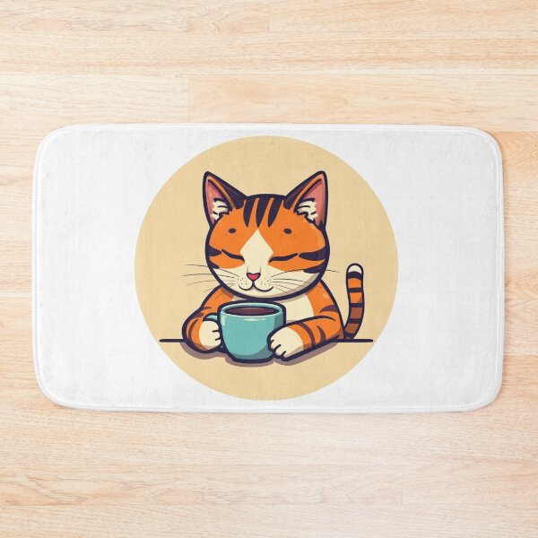 Item preview, Cute Orange Cat Drinking Coffee T-Shirt | Adorable Tabby Kitty Cafe Gift designed and sold by BeanNTee.