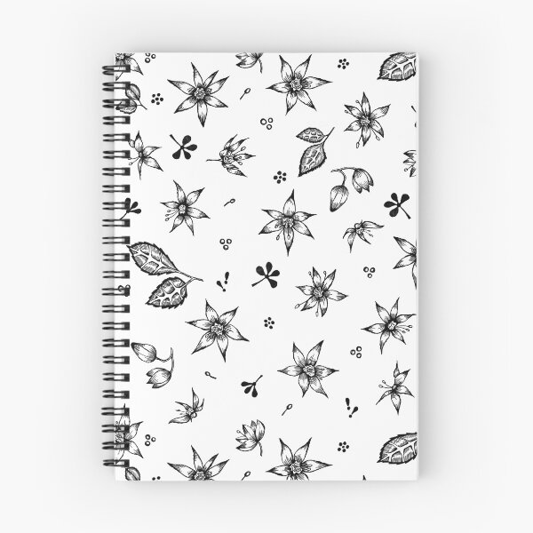 Item preview, Vintage 70's Inspired Floral Pattern - Black on White designed and sold by Hide&Quill.